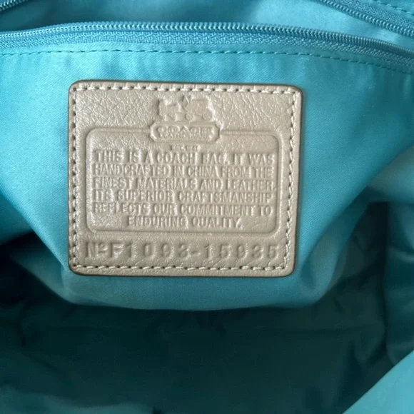 Coach Madison Vintage Dotted Op Art Sophia Satchel with Turquoise Interior - Picture 13 of 16